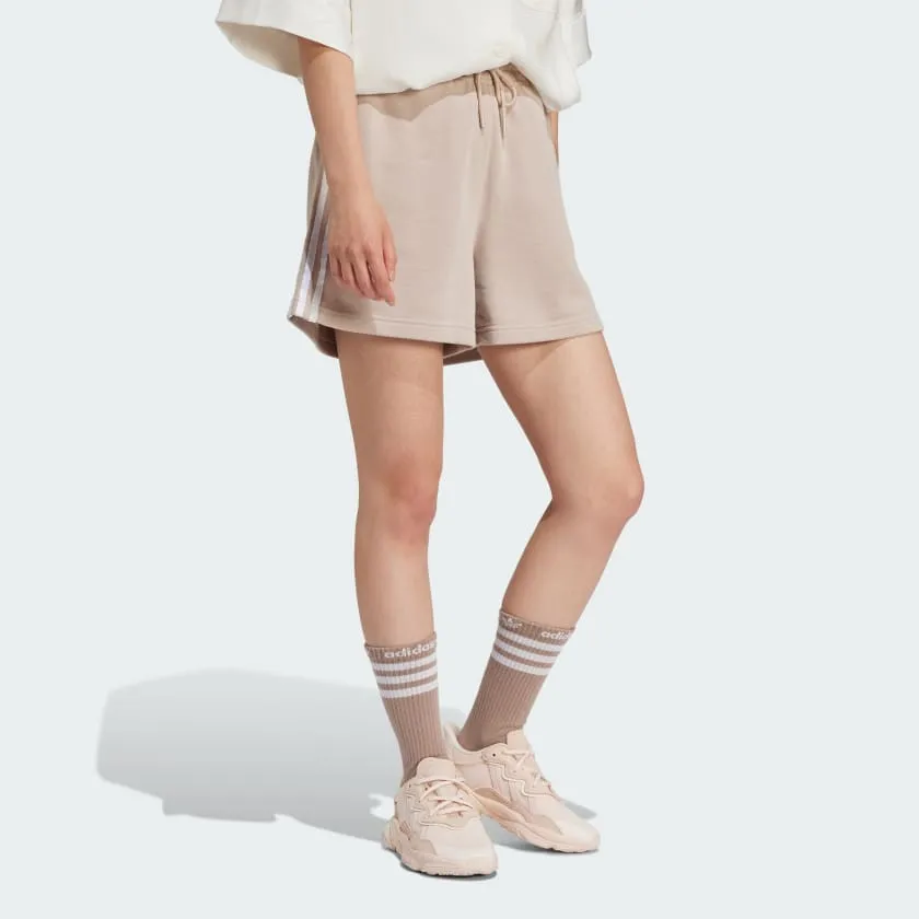 3-STRIPES FRENCH TERRY SHORTS - Brown