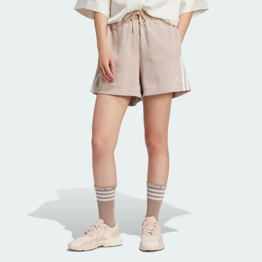 3-STRIPES FRENCH TERRY SHORTS - Brown