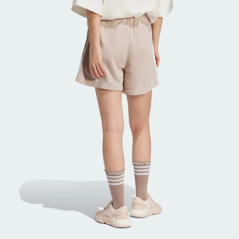 3-STRIPES FRENCH TERRY SHORTS - Brown