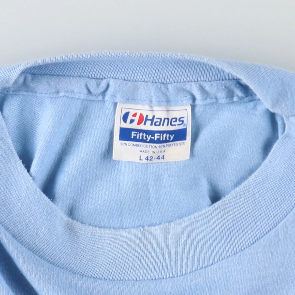 80'S Hanes Fifty-Fifty Blue Tag Fox Pattern Animal T-Shirt Made in USA Men's L Size Fox Pattern Vintage /eaa481550