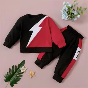 Boys Color Blocking Long Sleeve Top & Pants