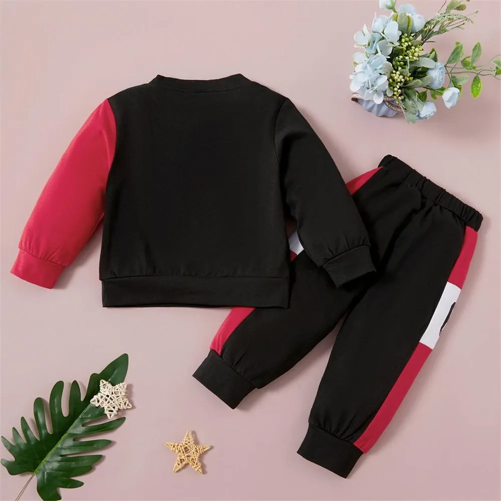 Boys Color Blocking Long Sleeve Top & Pants