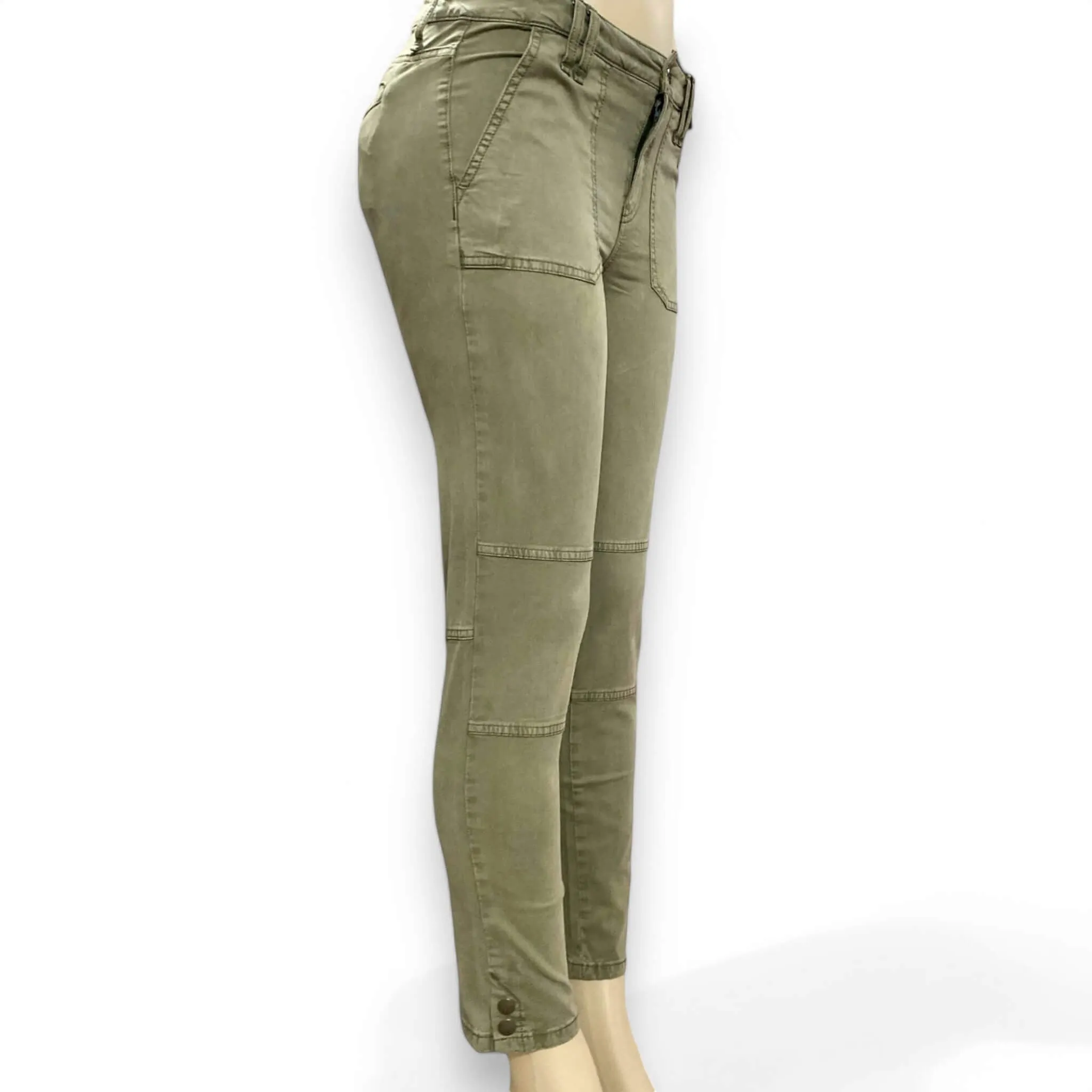 Calvin Klein Green Mid Rise Skinny Ankle Jeans