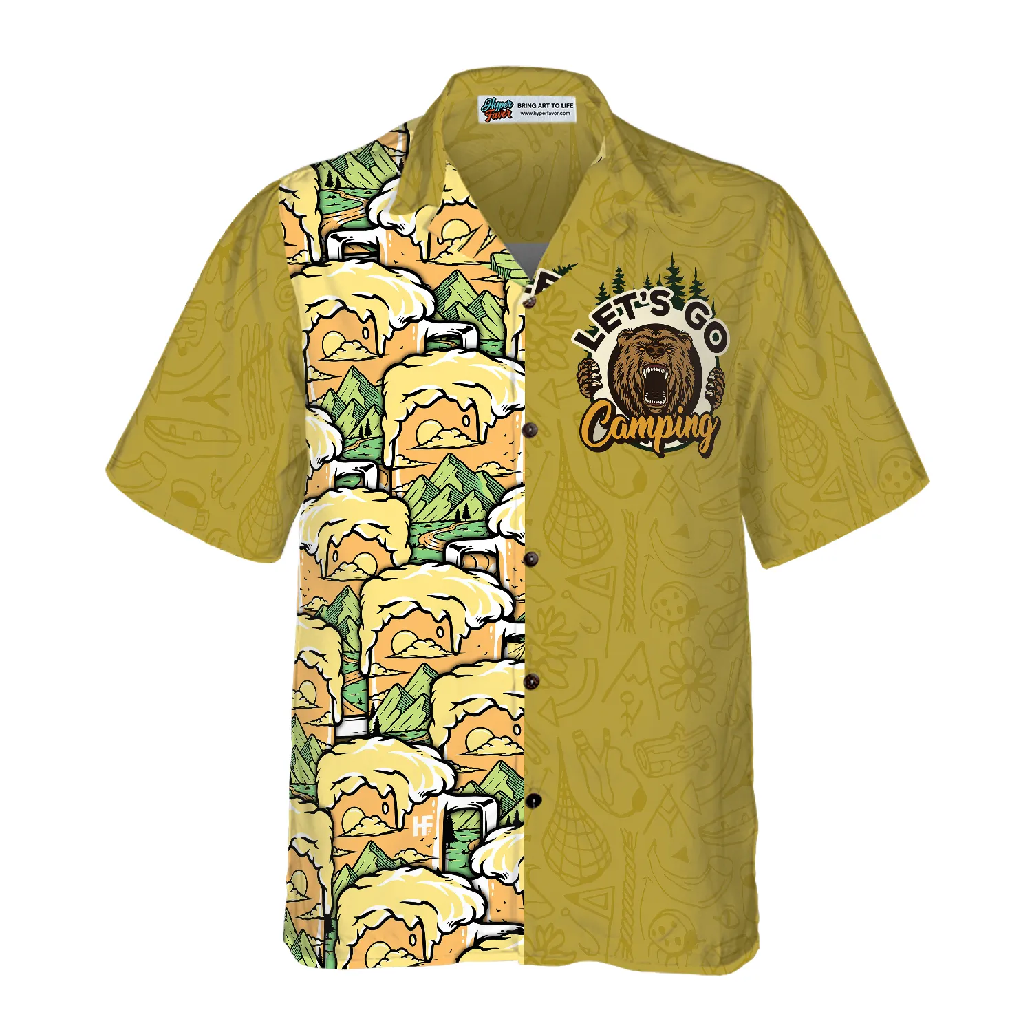 Camping Bear Drink Beer Hawaiian Shirt, Best Gift For Camping, Friend, Family