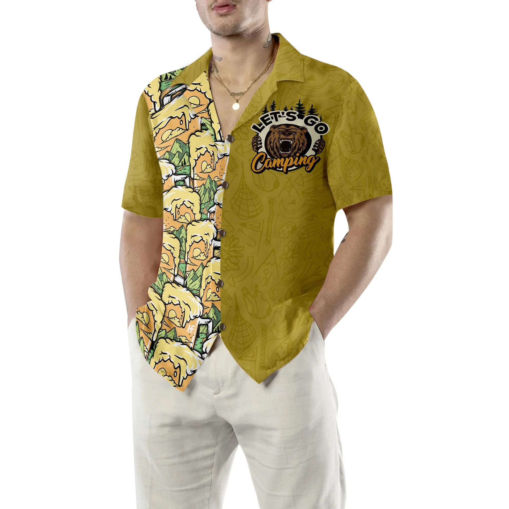 Camping Bear Drink Beer Hawaiian Shirt, Best Gift For Camping, Friend, Family