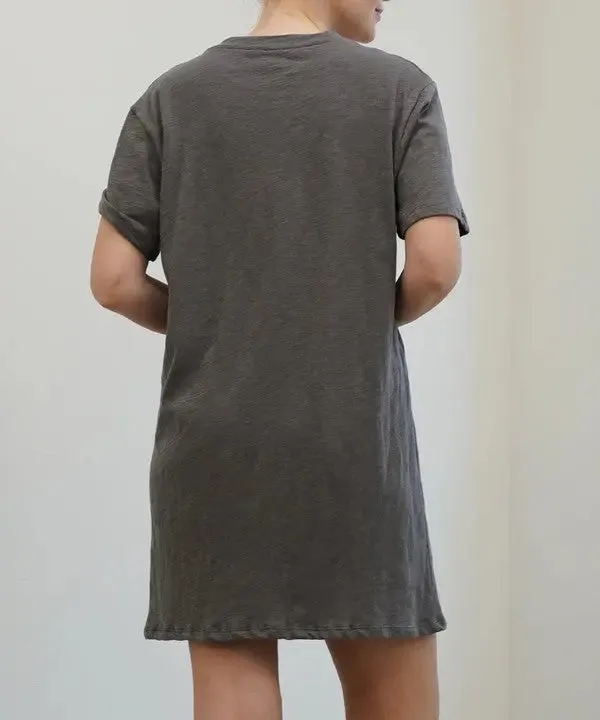 Cotton Slub T Shirts Dress