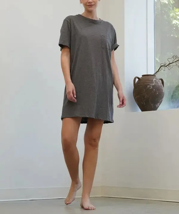 Cotton Slub T Shirts Dress
