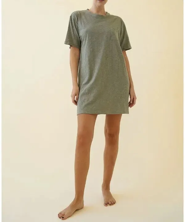 Cotton Slub T Shirts Dress