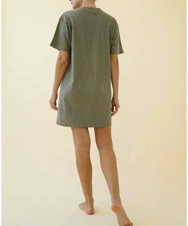 Cotton Slub T Shirts Dress