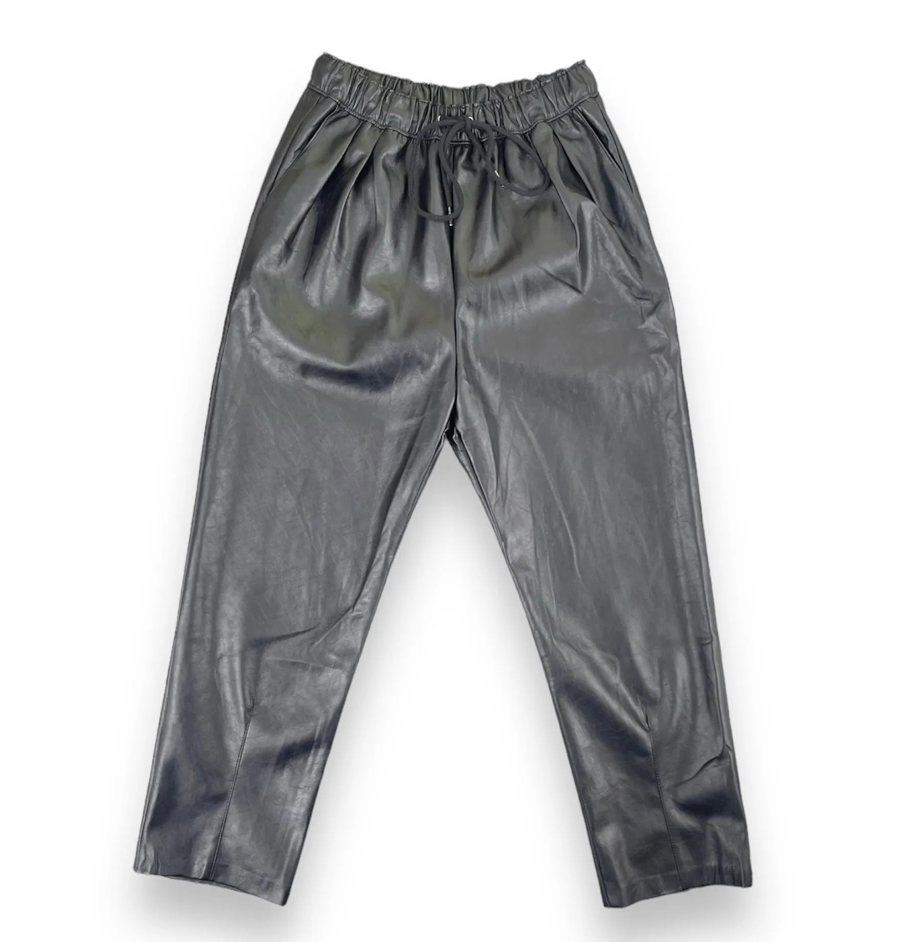 Faux Leather Drawstring Pants