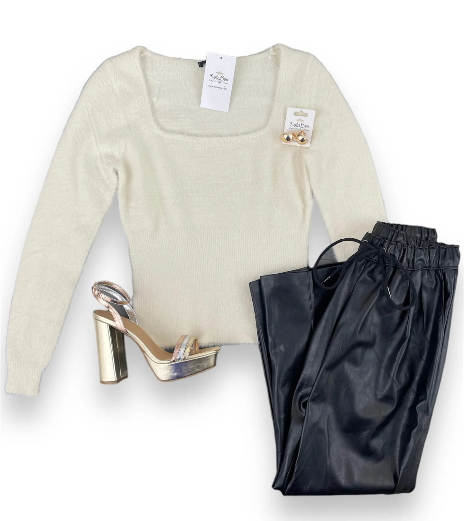 Faux Leather Drawstring Pants