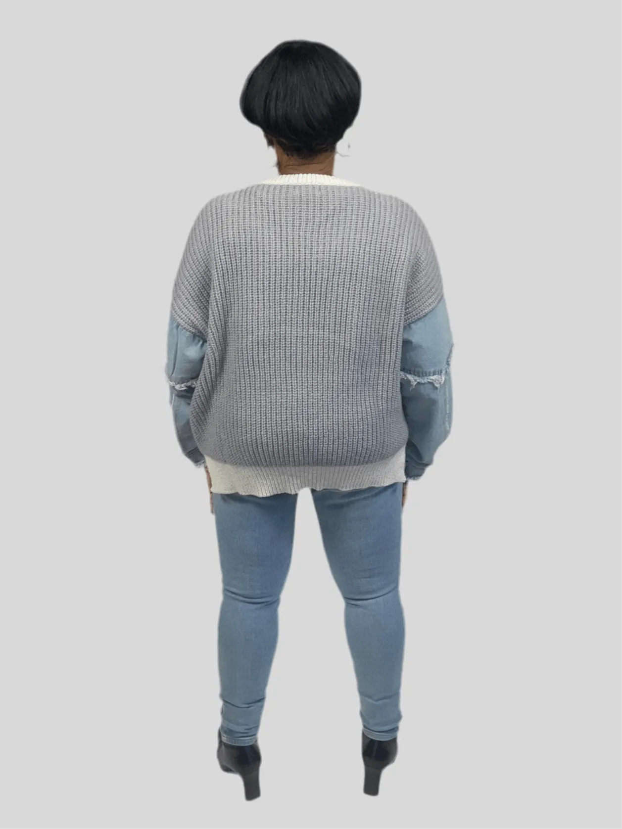 Freia Denim Sleeve Sweater