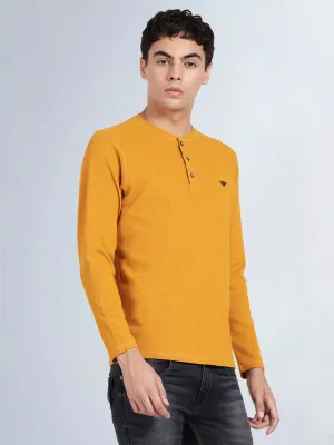 Full Sleeve Spruce Yellow Henley T-Shirt