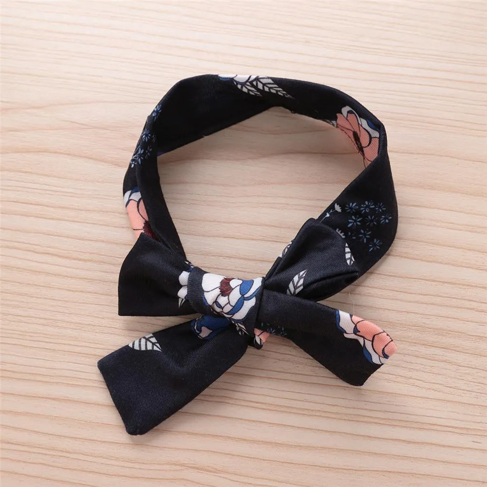Girls Casual Crew Neck Top & Pants & Headband Girls Clothes Wholesale