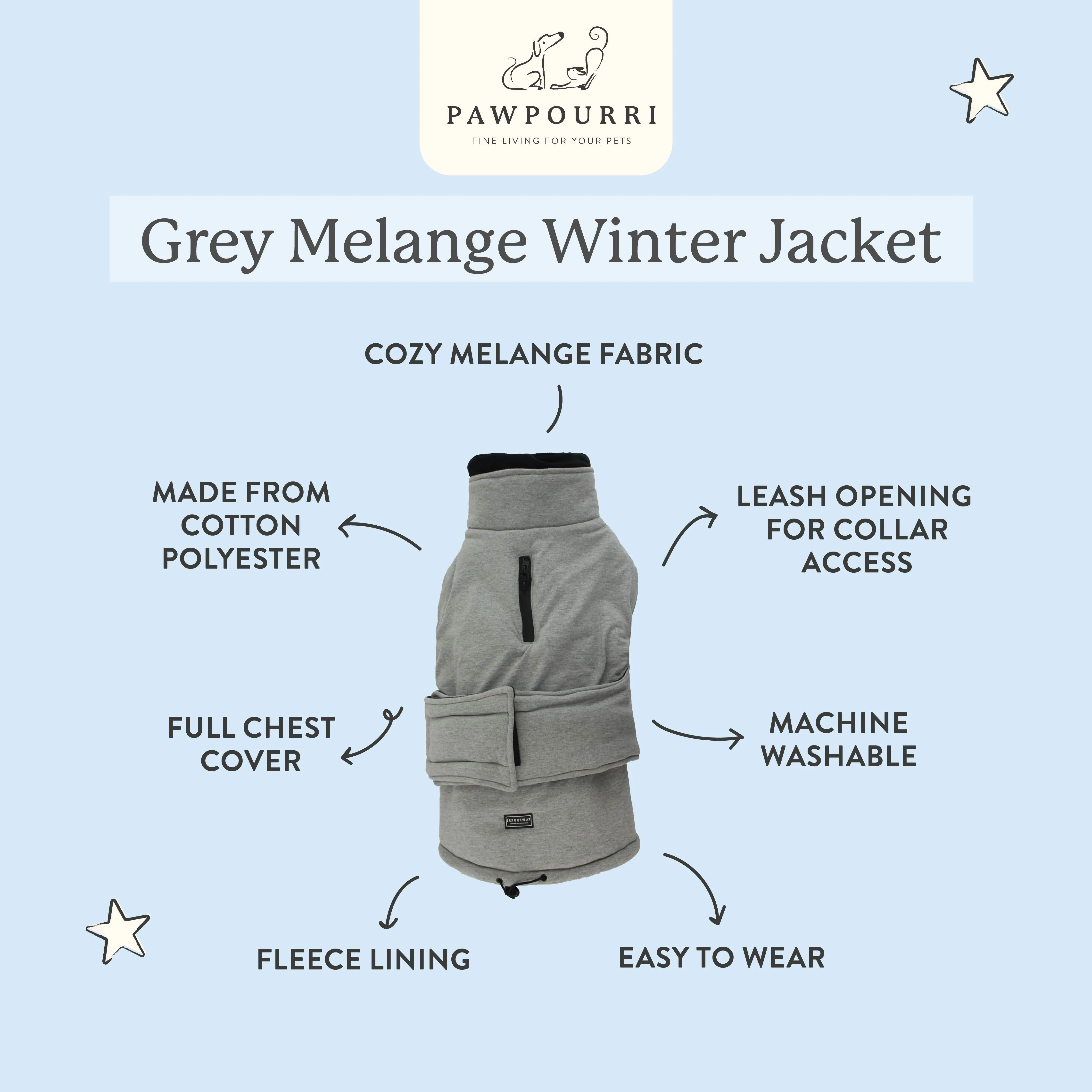 Grey Melange Winter Jacket