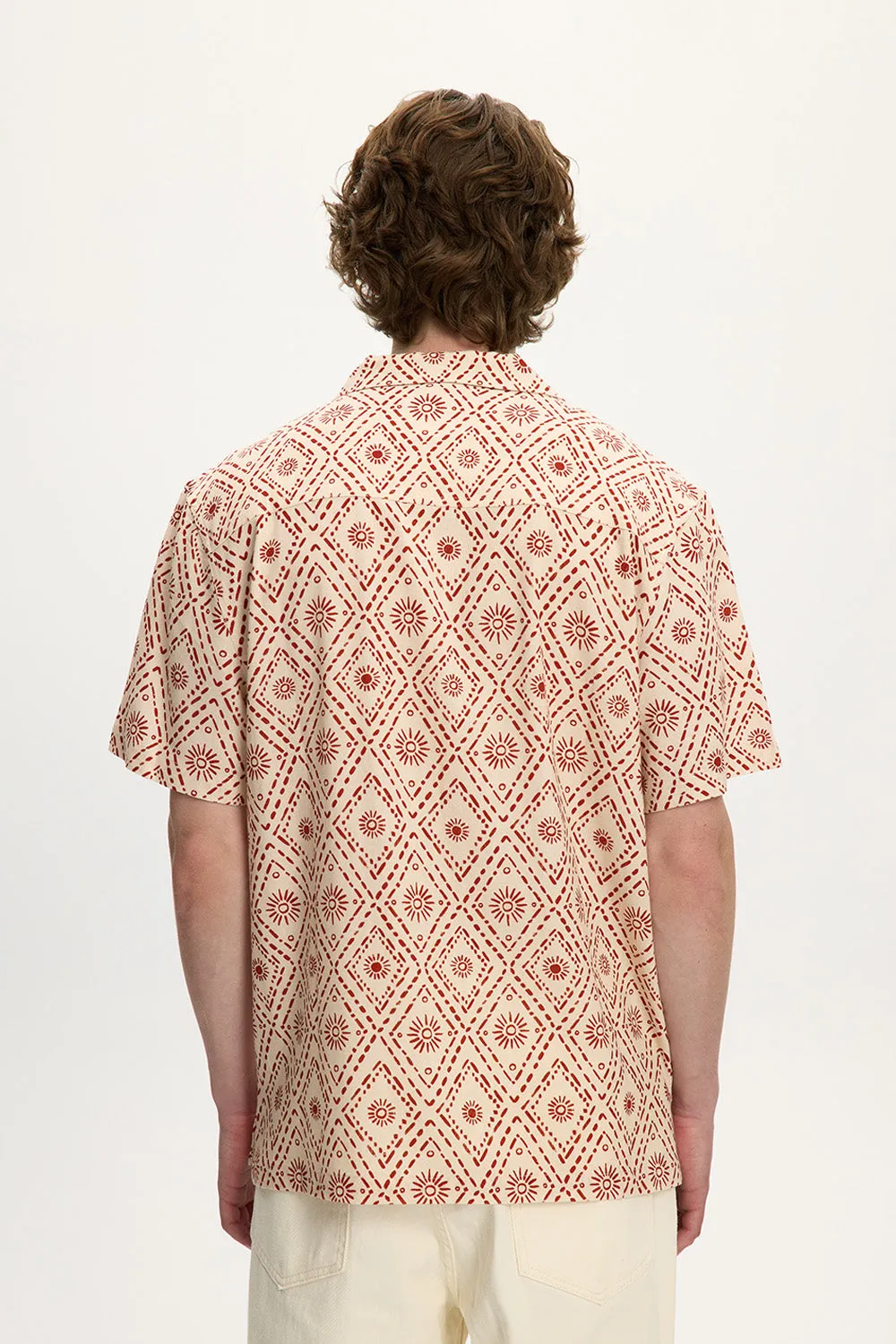 Linen Yatch Shirt - Geo Sun