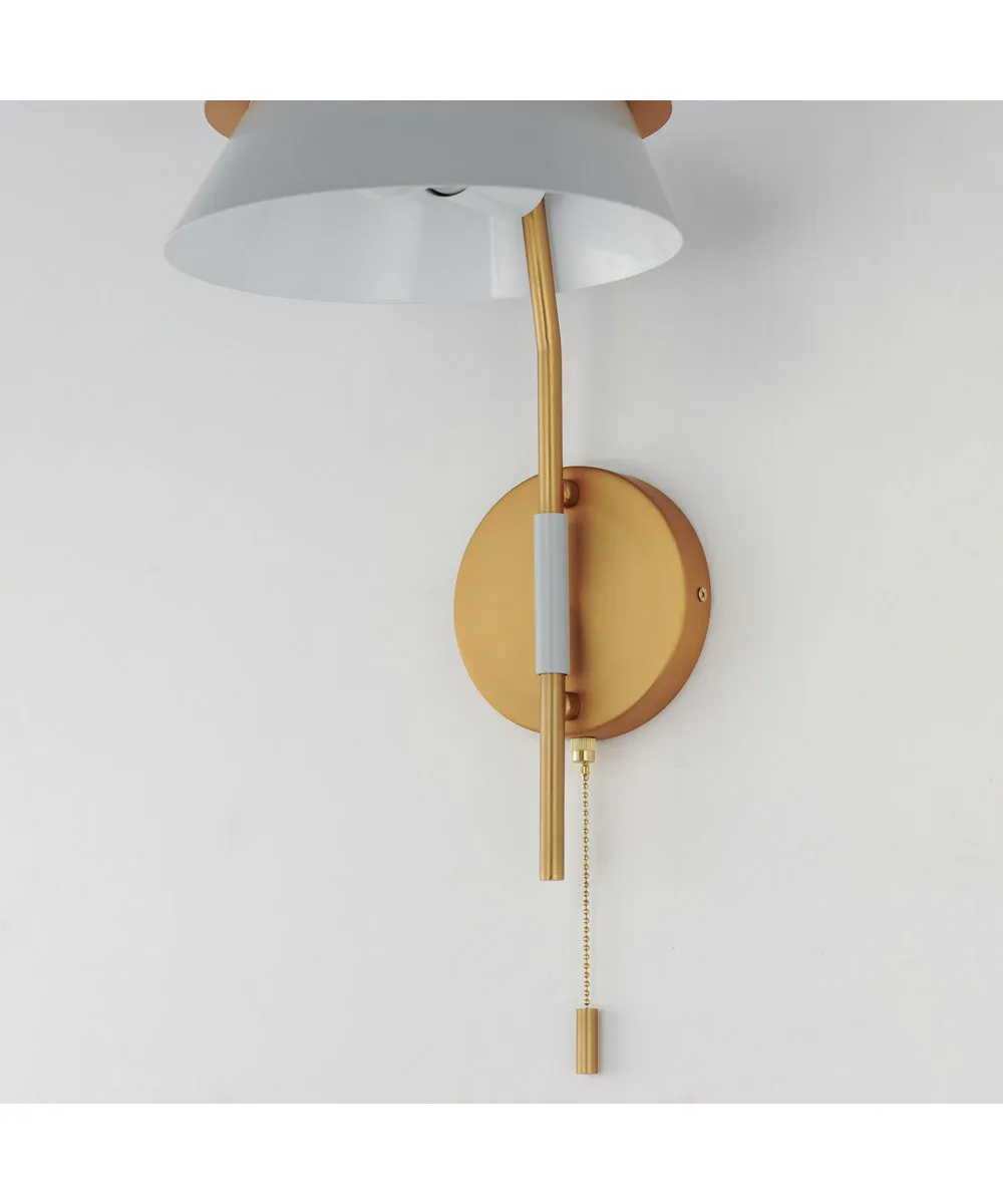 Lucas Single Sconce with Switch Natural Aged Brass