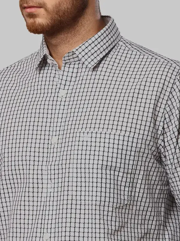 Men Black Slim Fit Checks Cotton Shirts