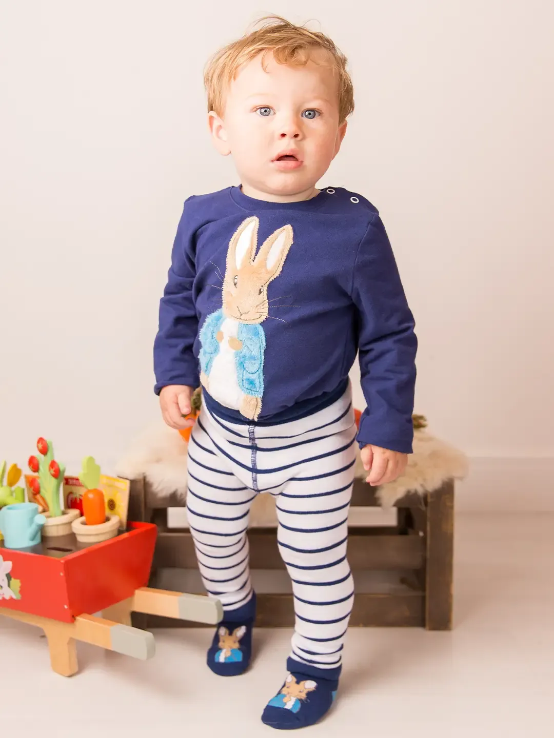 Navy Peter Rabbit Light Baby Top