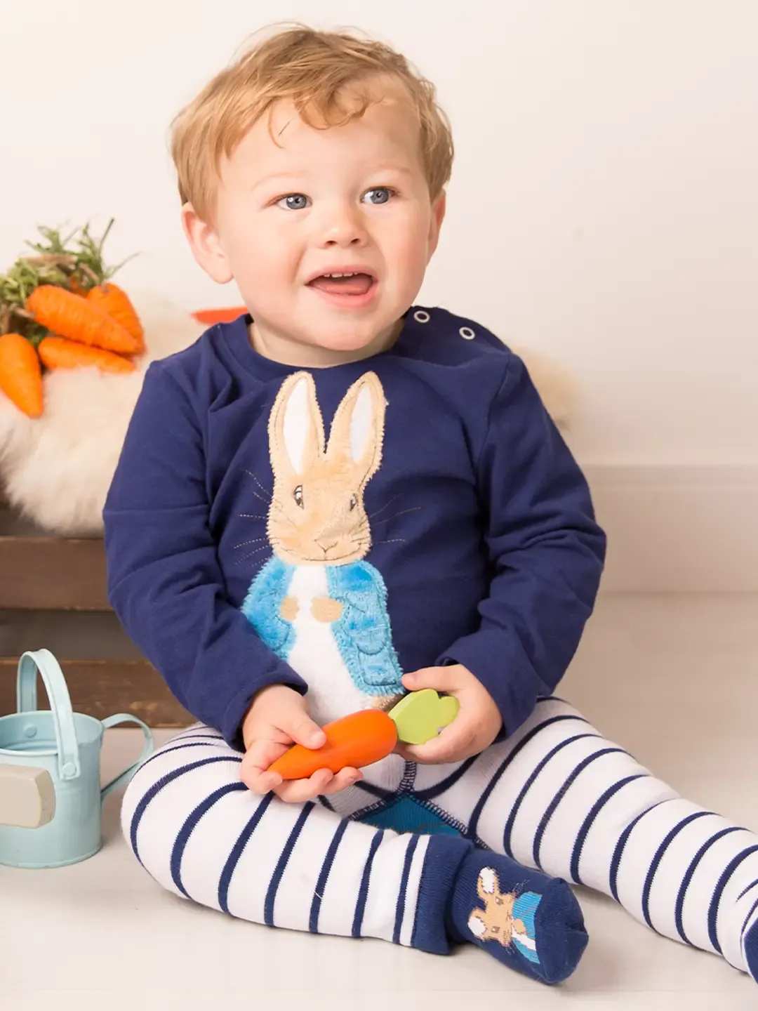 Navy Peter Rabbit Light Baby Top