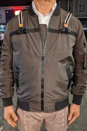 Olive Suspenders Bomber