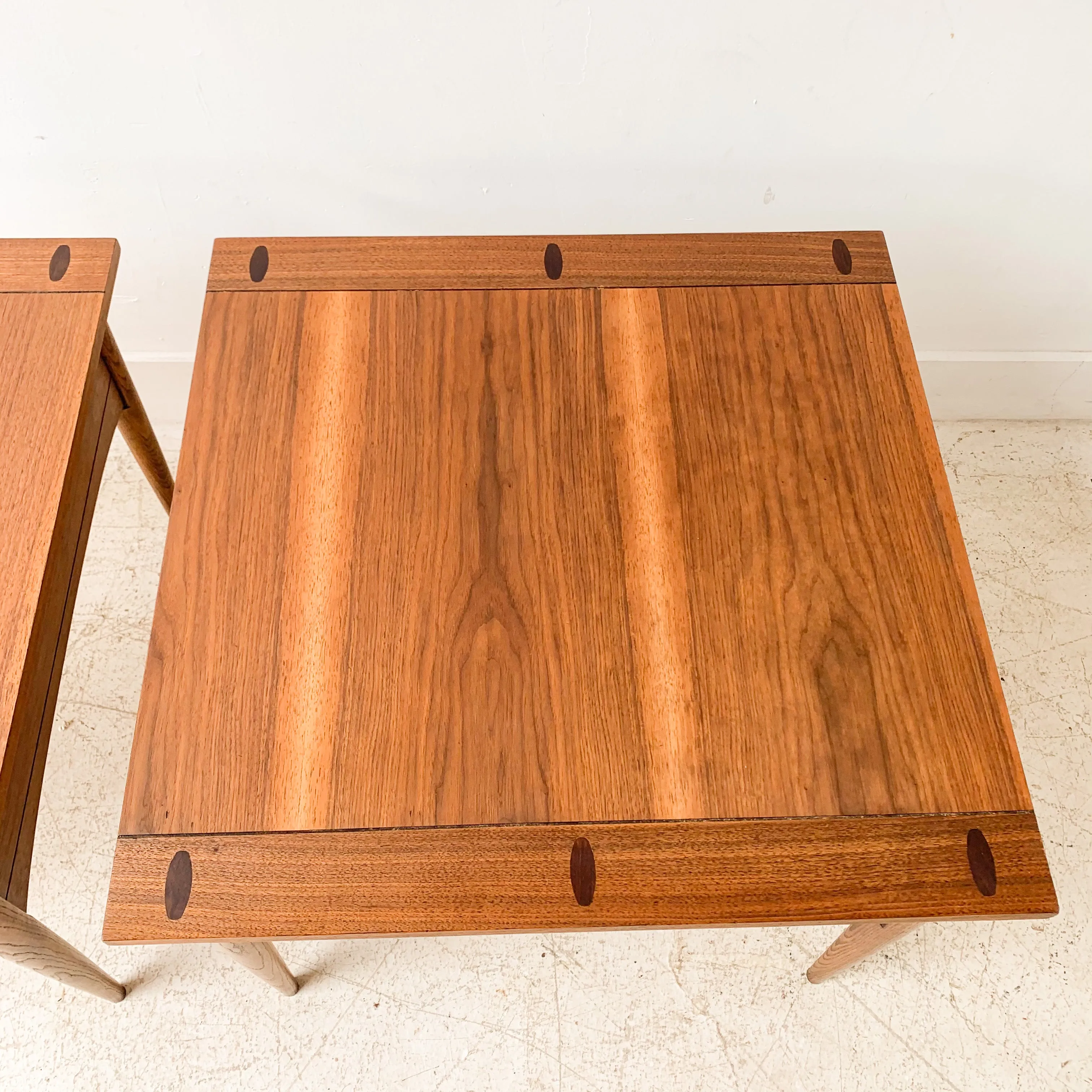 Pair of Mid Century Walnut End Tables by Bassett