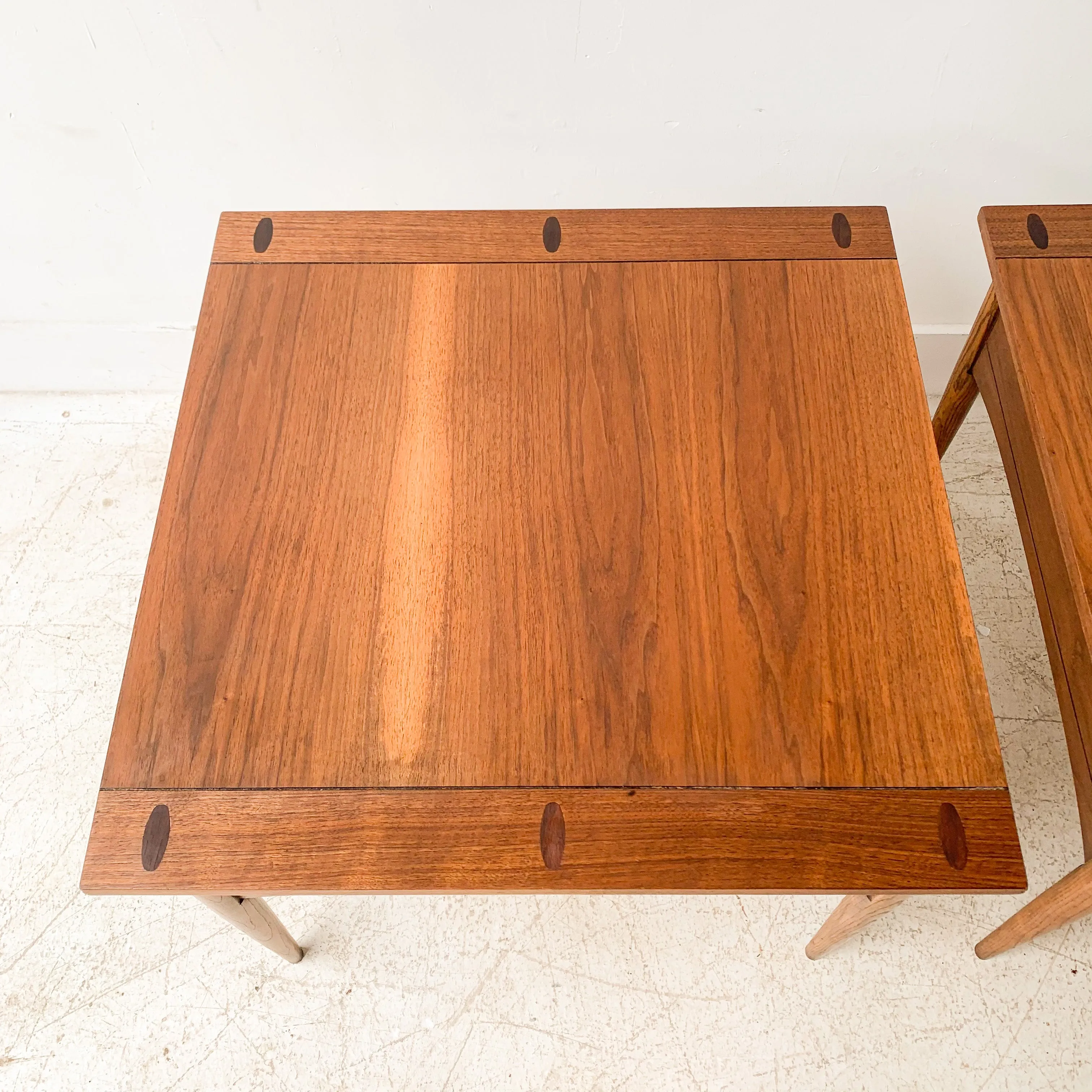 Pair of Mid Century Walnut End Tables by Bassett