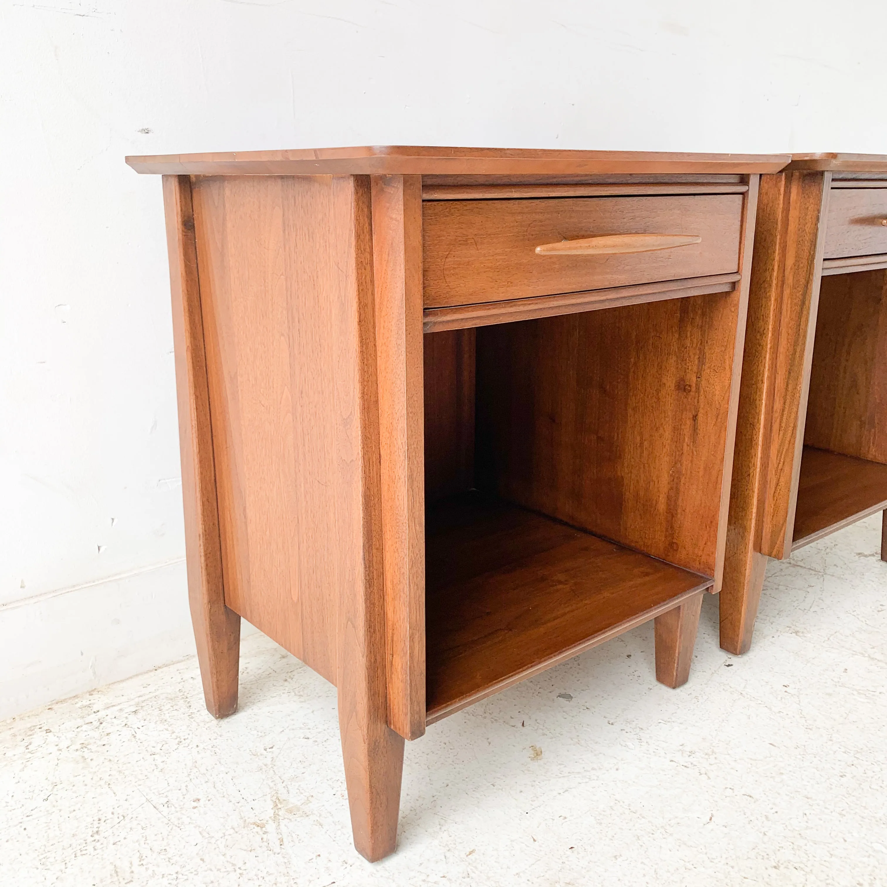Pair of Solid Walnut Nightstands