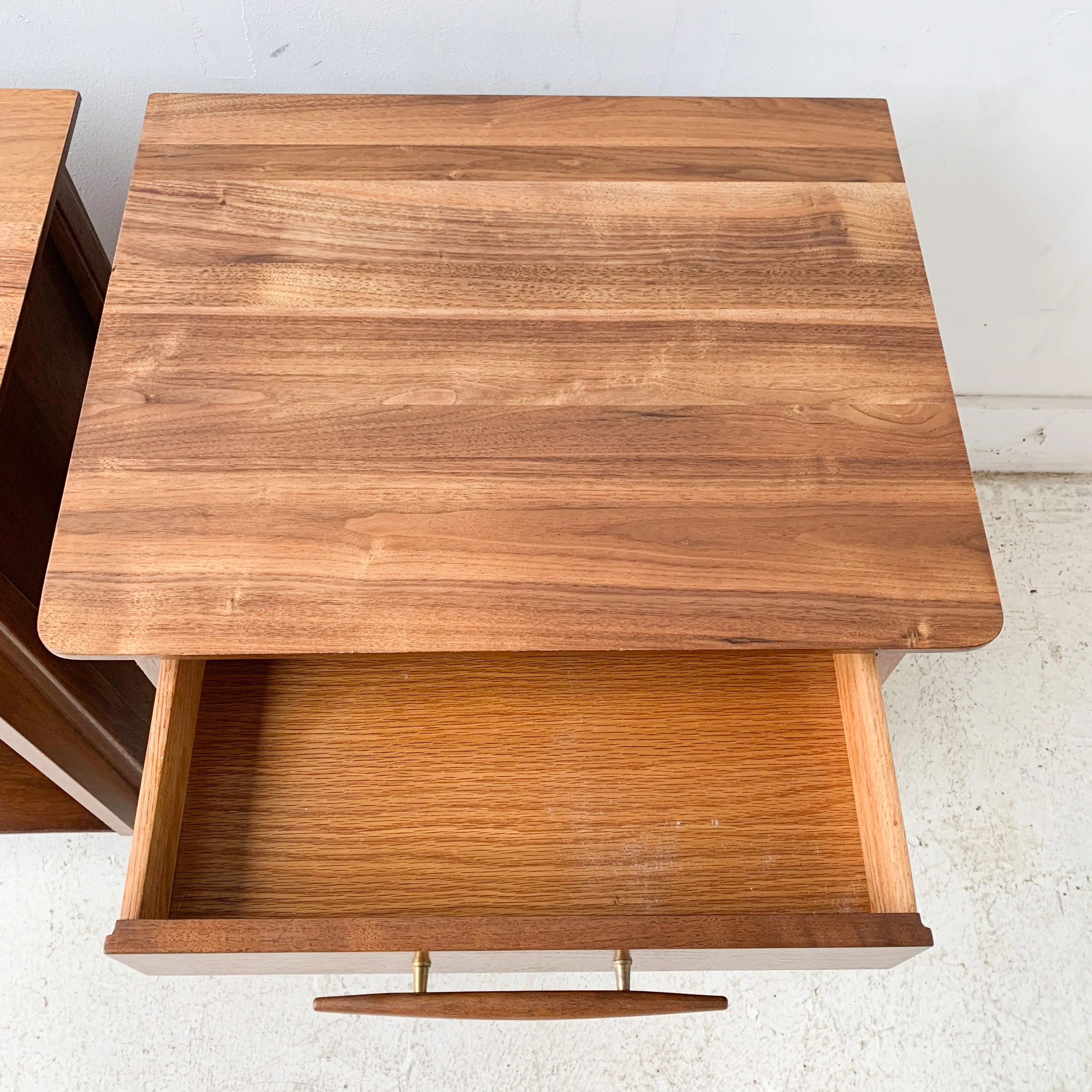 Pair of Solid Walnut Nightstands