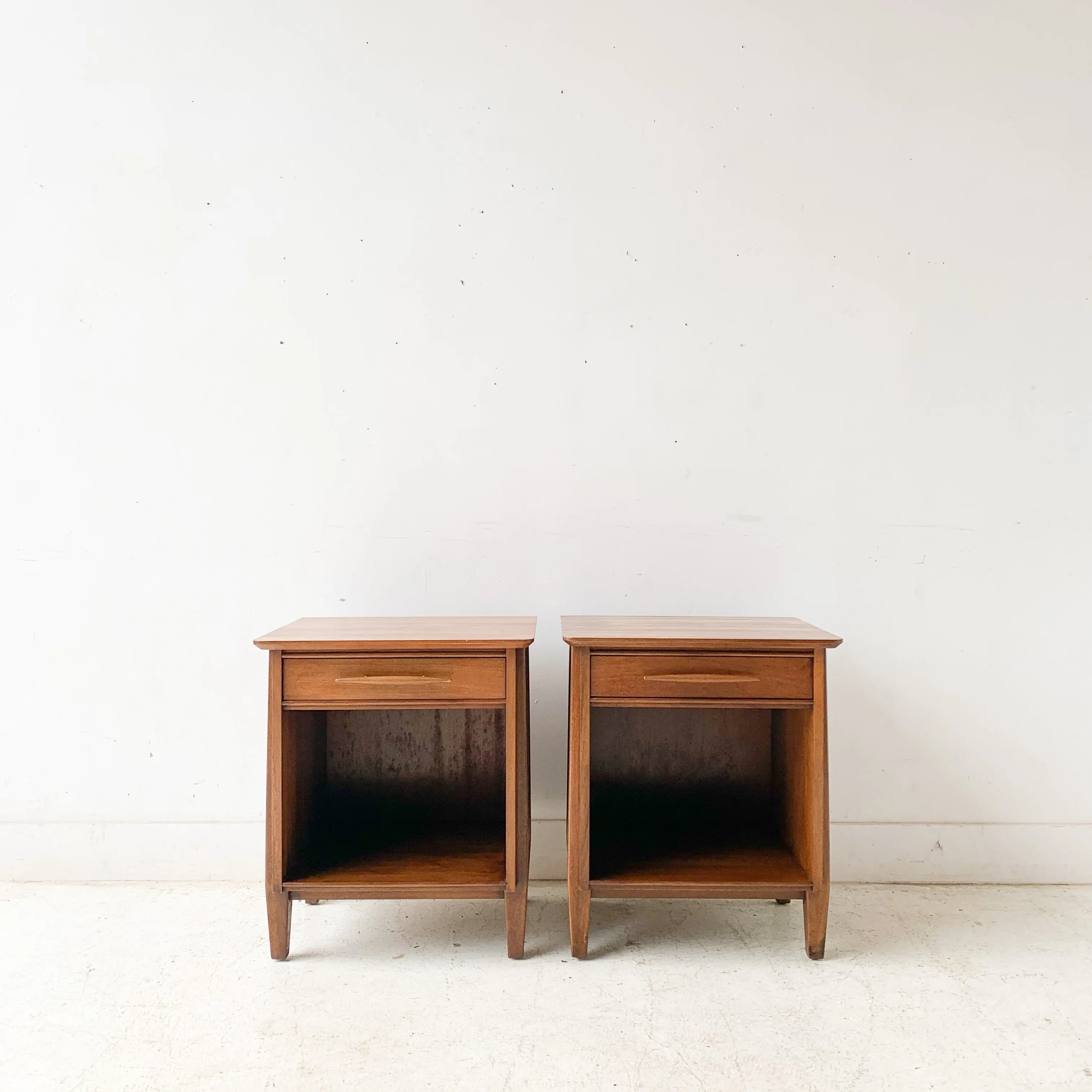 Pair of Solid Walnut Nightstands