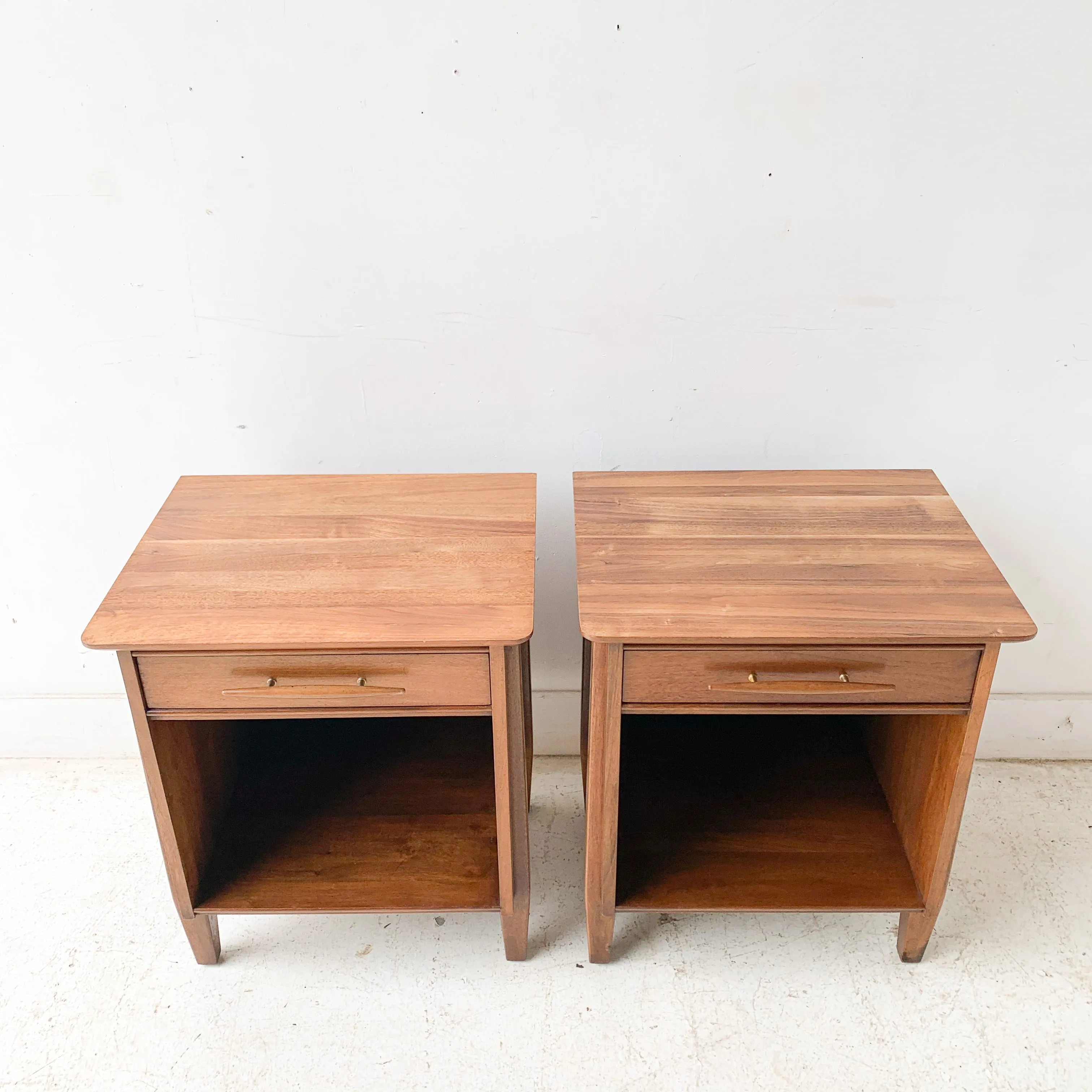 Pair of Solid Walnut Nightstands