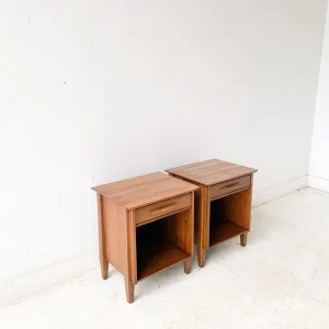 Pair of Solid Walnut Nightstands