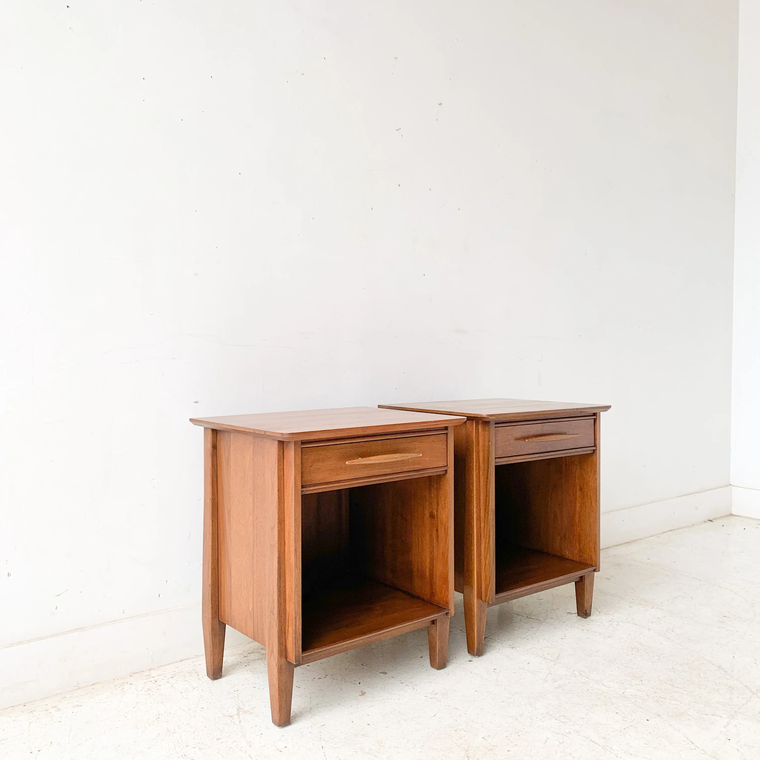 Pair of Solid Walnut Nightstands