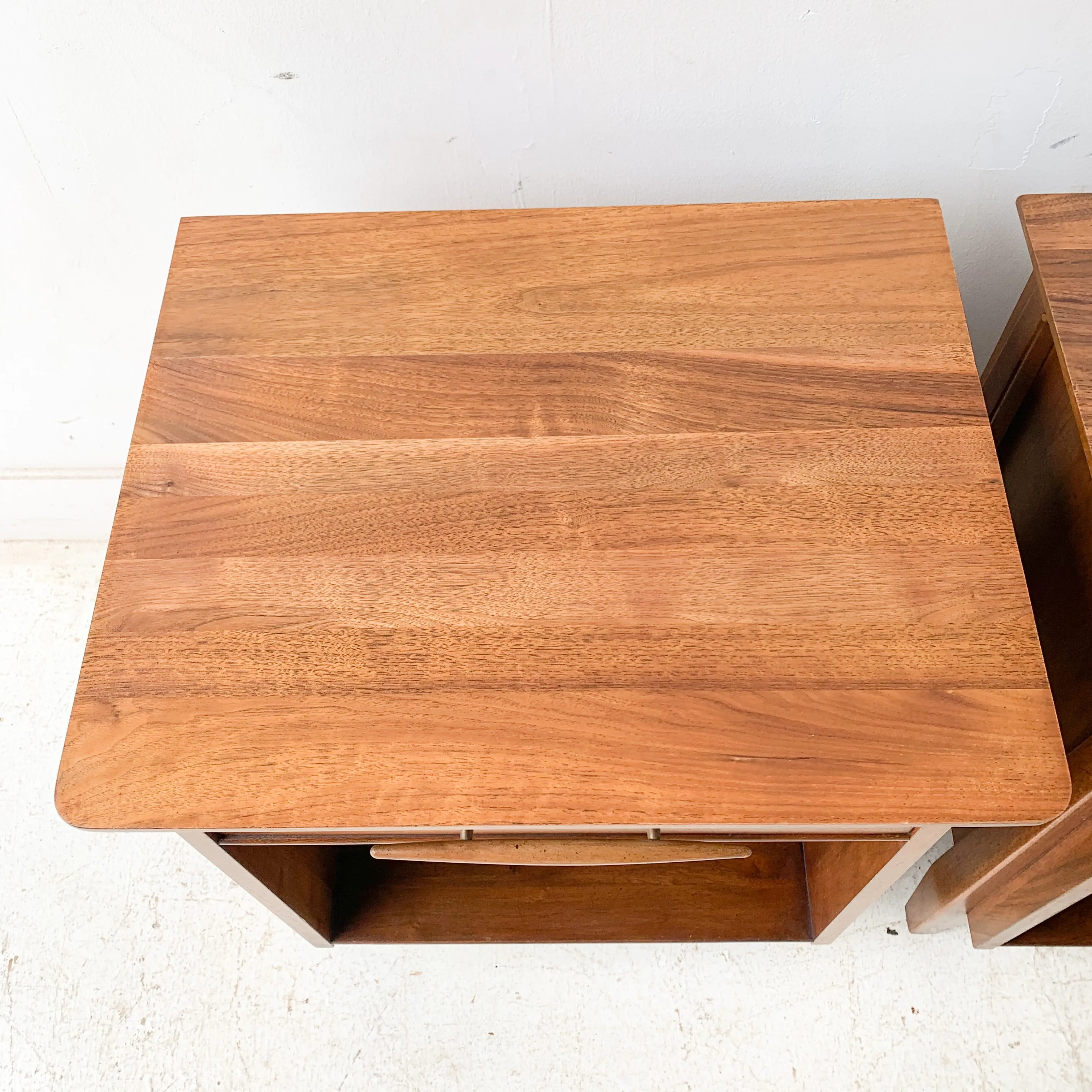 Pair of Solid Walnut Nightstands