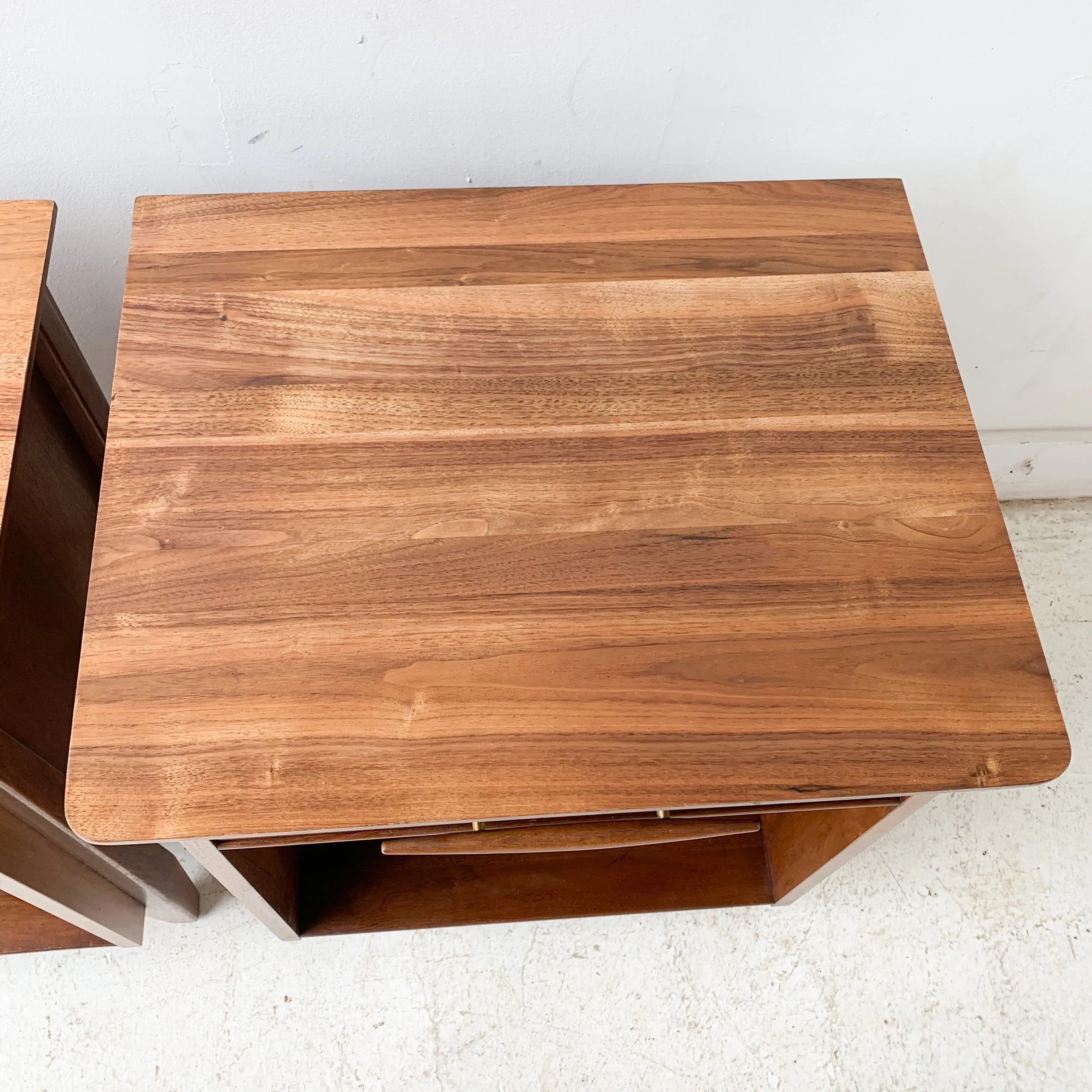 Pair of Solid Walnut Nightstands