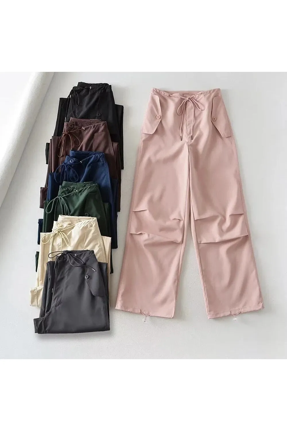 Pink Parachute Joggers Pants
