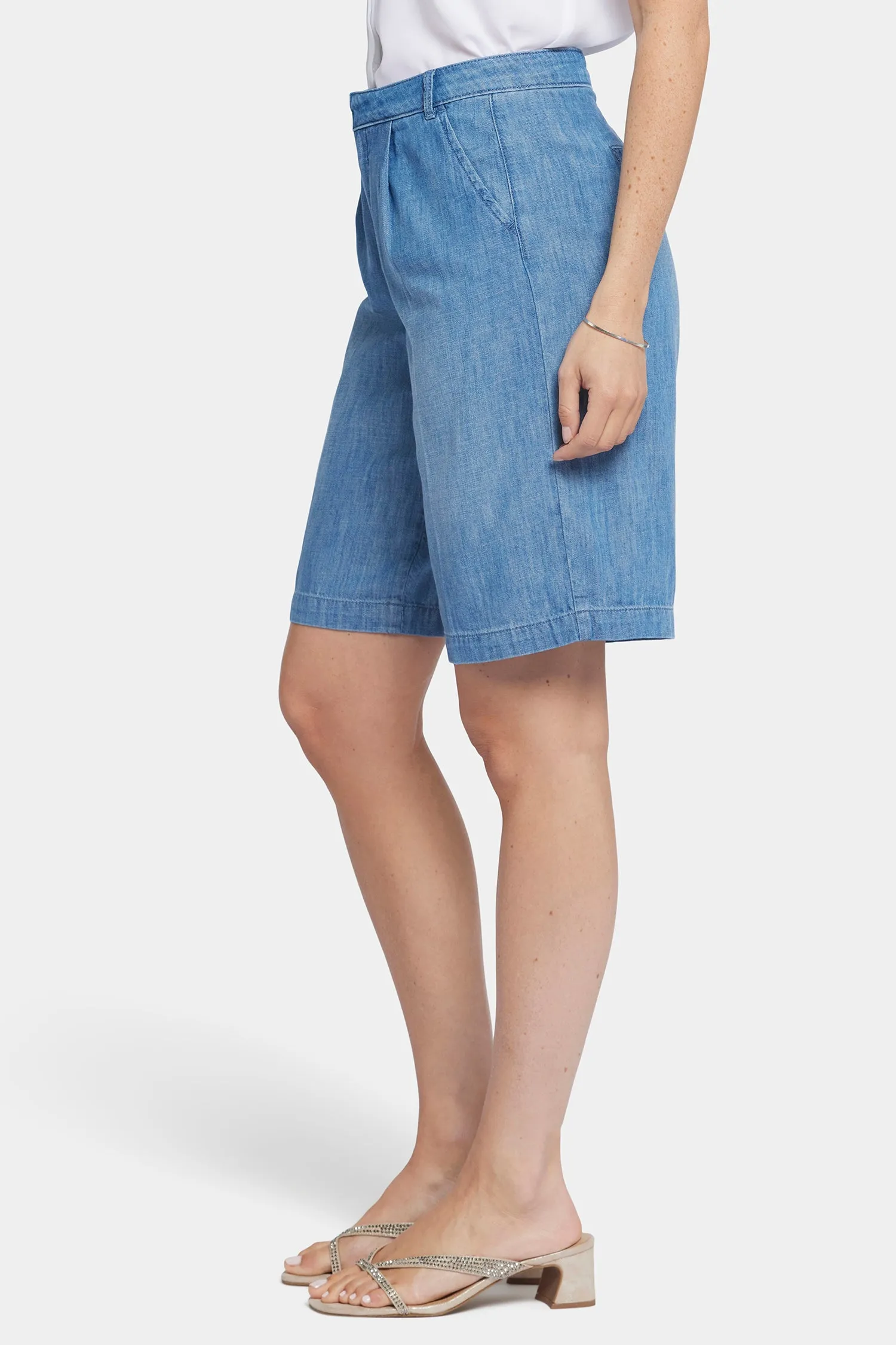 Relaxed Denim Bermuda Shorts In Petite - Corfu