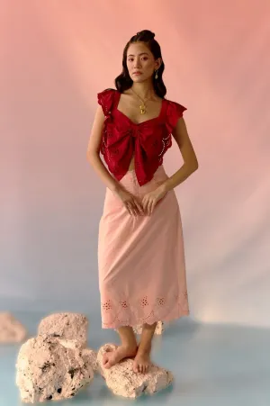 Schiffli Top and Skirt Co-ord Set