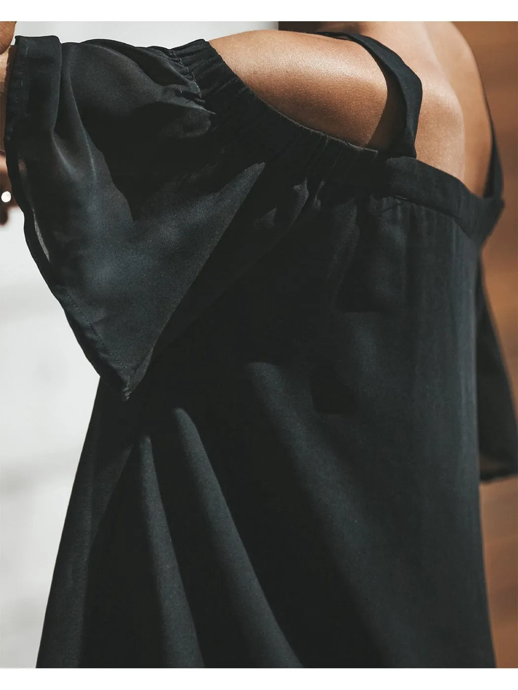 Solid Cutout Cold Shoulder Top