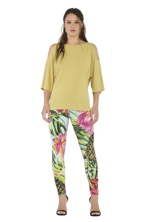 Solid Kimono SLV Cold Shoulder Easy Top