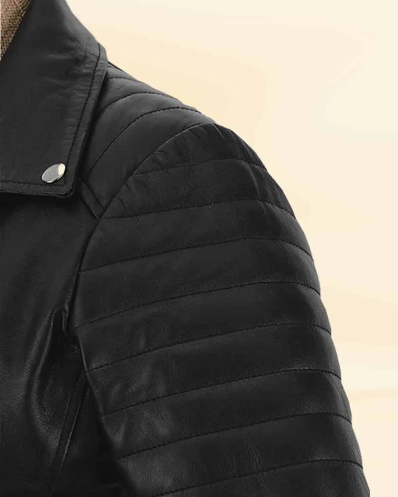 Stylish Black Leather Jacket Worn By Ronda Rousey | Ronda Rousey Stylish Black Leather Jacket