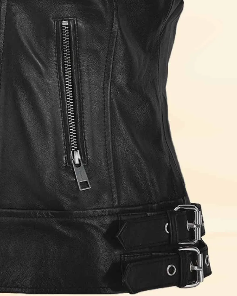 Stylish Black Leather Jacket Worn By Ronda Rousey | Ronda Rousey Stylish Black Leather Jacket