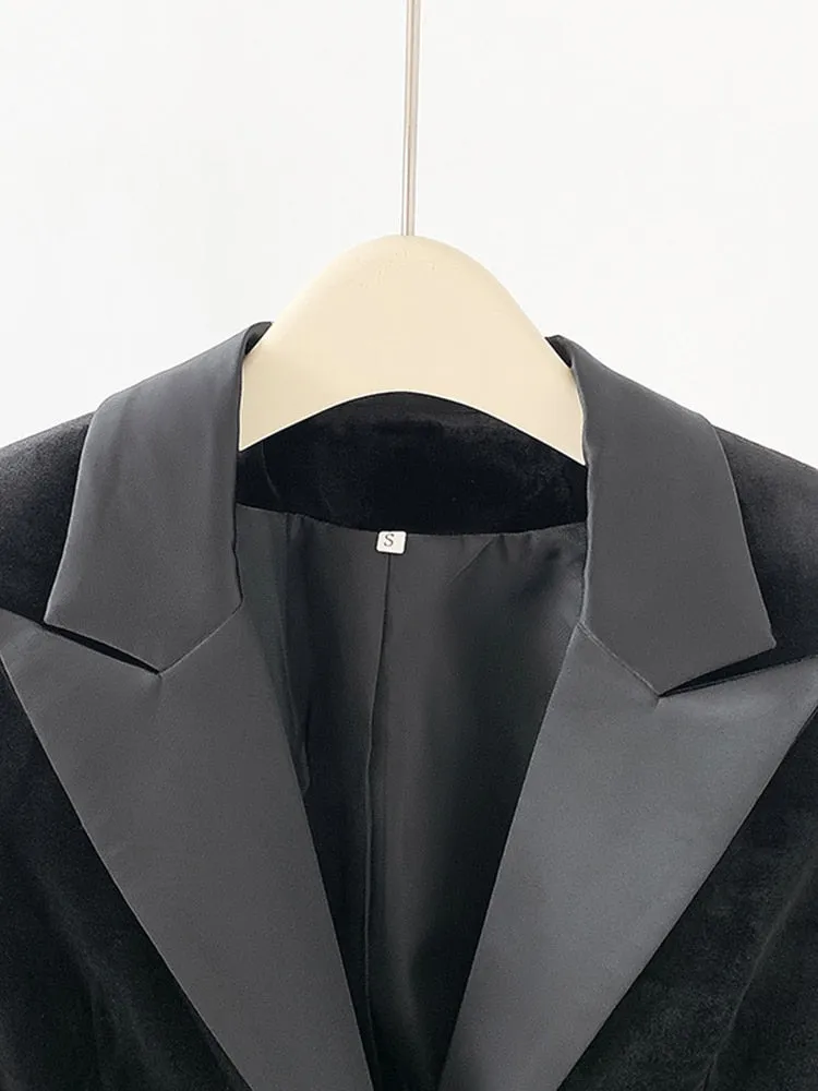 Stylish Designer Jacket Women's Single Button  Feather Embellished  Blazer