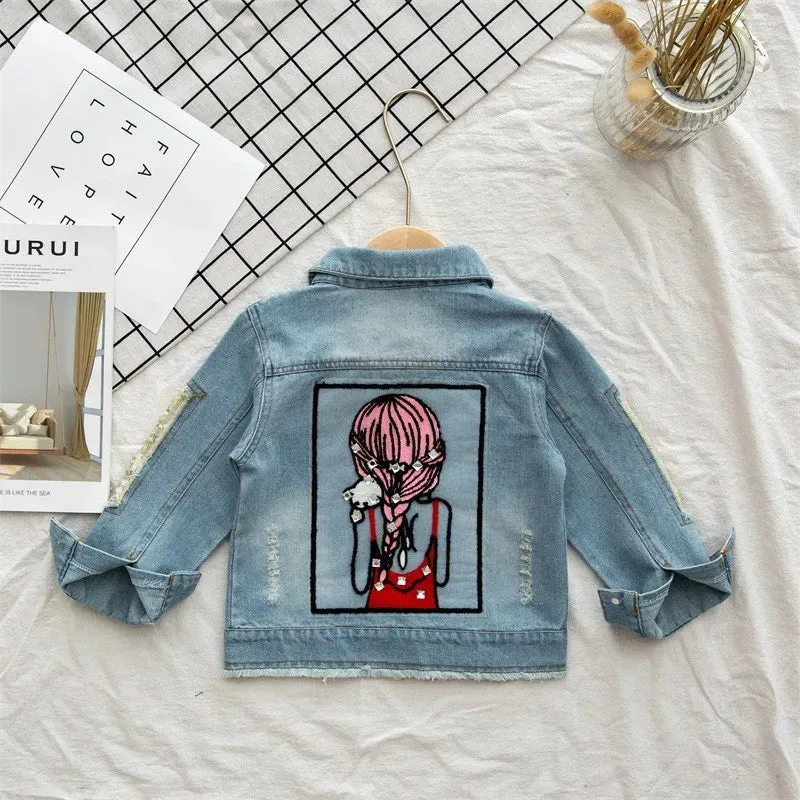 Stylish Girls Denim Jacket for Fashionable Kids Aged 2-10 Years