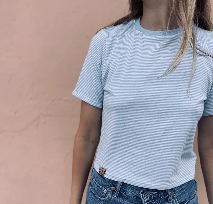 T-shirt crop top bambou Sky