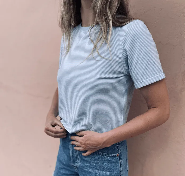 T-shirt crop top bambou Sky