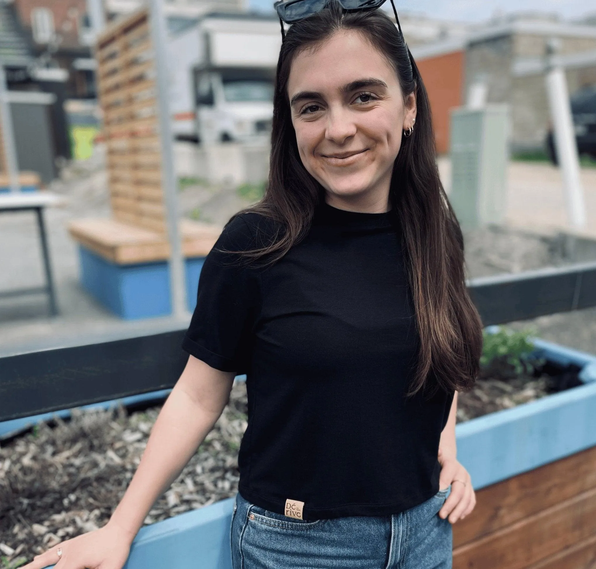 T-shirt Crop Top Noir Classique