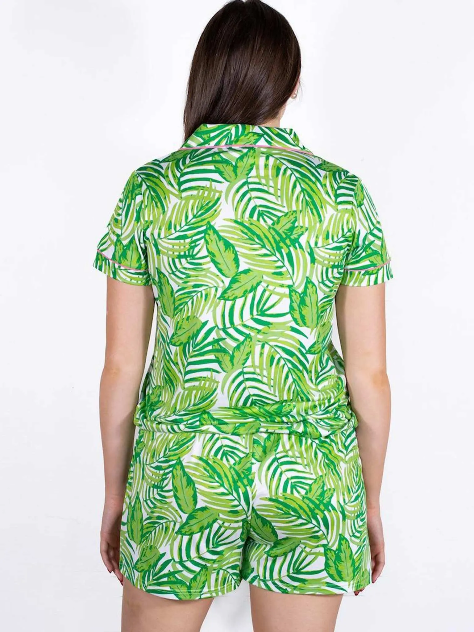 Tamarindo Palm Leaf Short Sleeve Sleep Shirt