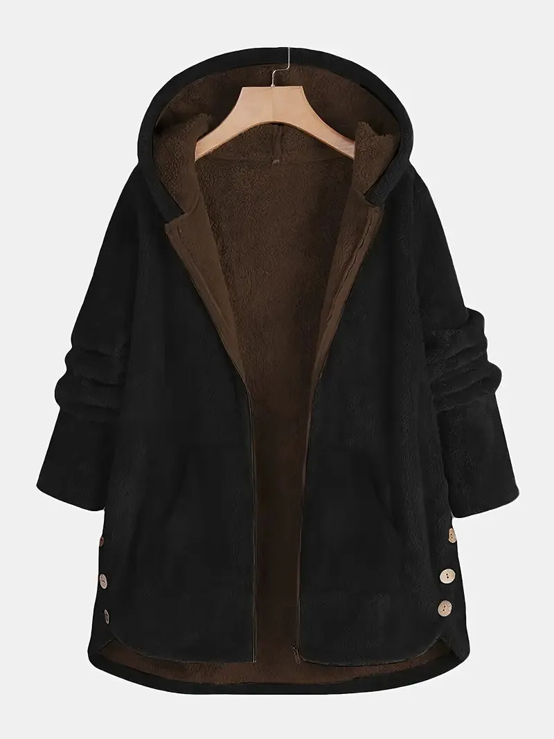 Teddyjas met capuchon - Open model, knus & warm