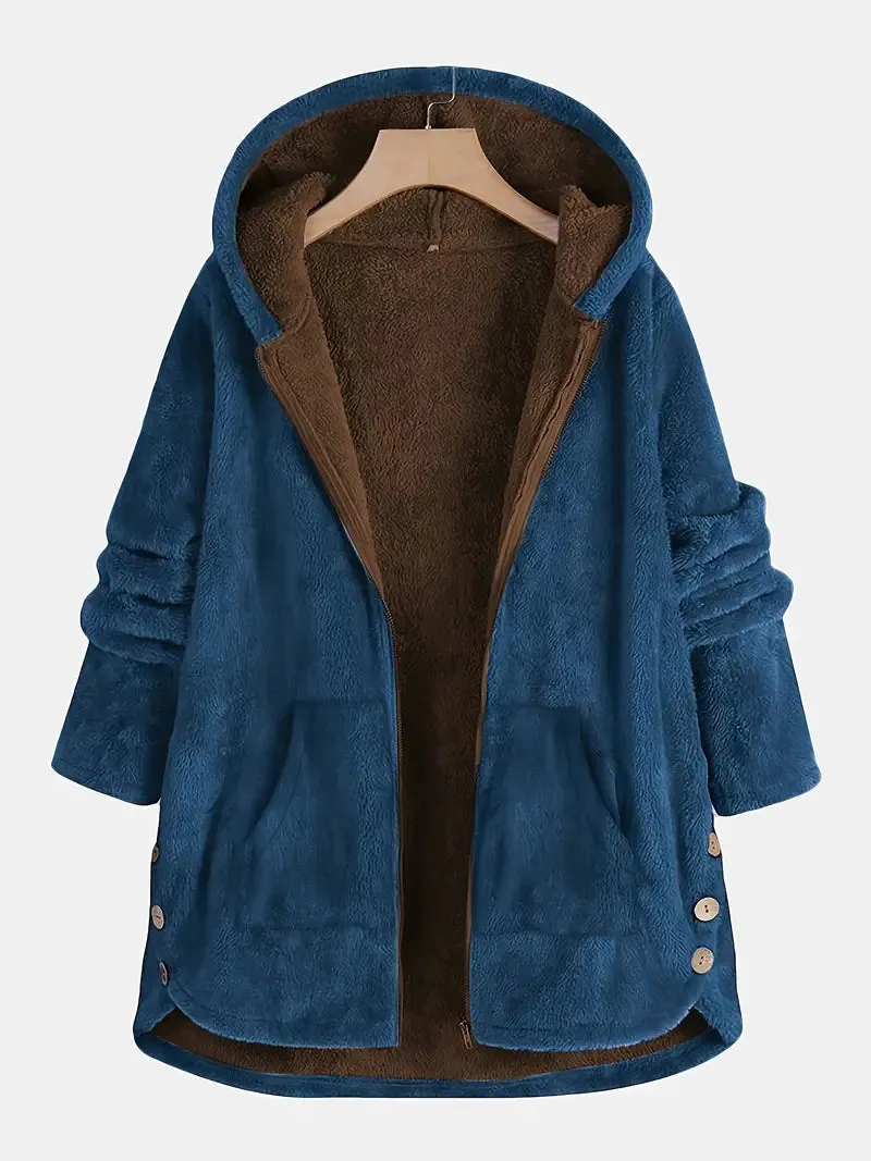 Teddyjas met capuchon - Open model, knus & warm